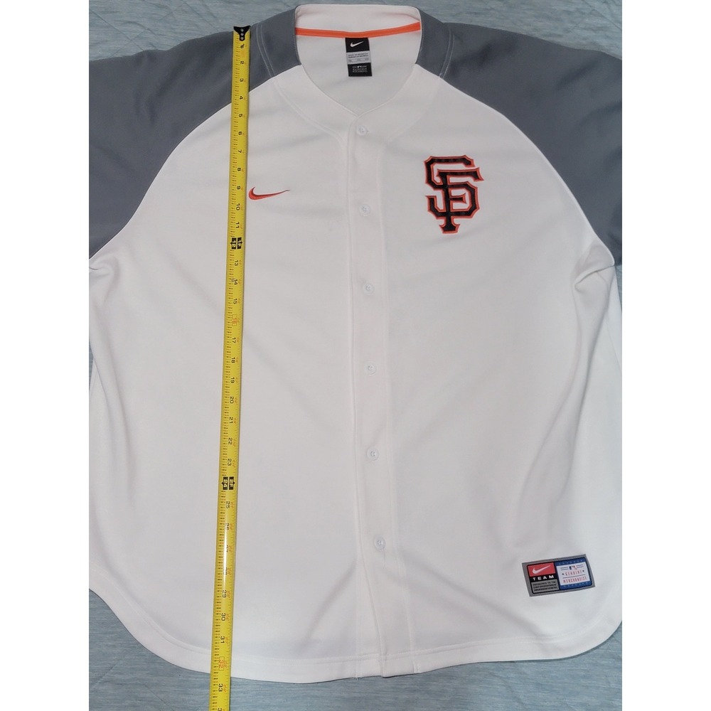 Nike San Francisco Giants SF MLB Baseball Jersey XXL Gray Sleeve Button‎ Up